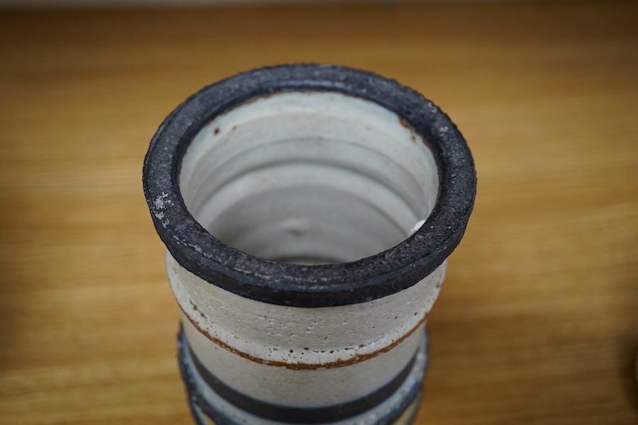 Robin Welch (1936-2019), a banded cylindrical vase, 18cm